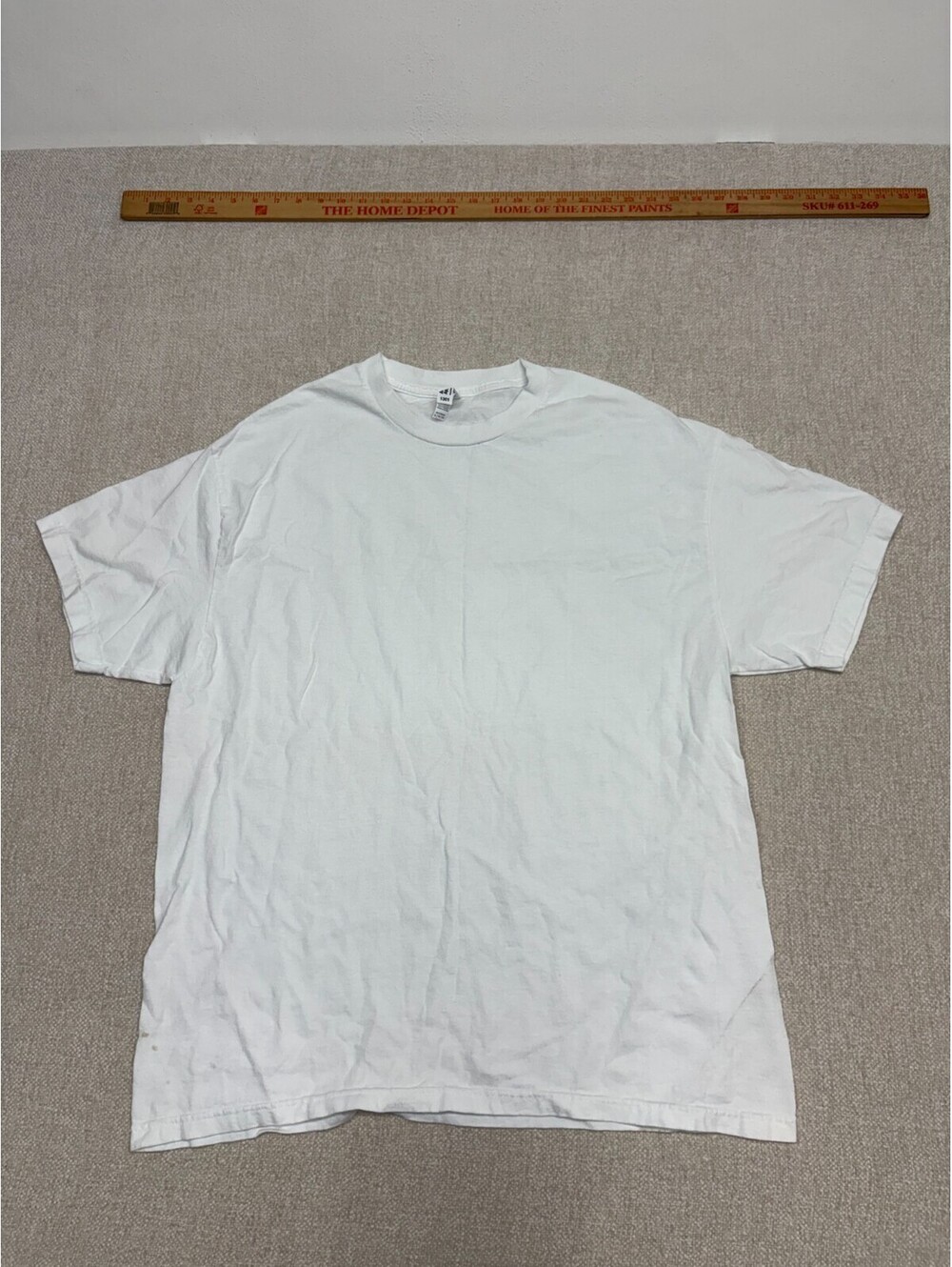 American Apparel Men's White Heavyweight Cotton Blank T-Shirt Stain Size XL
